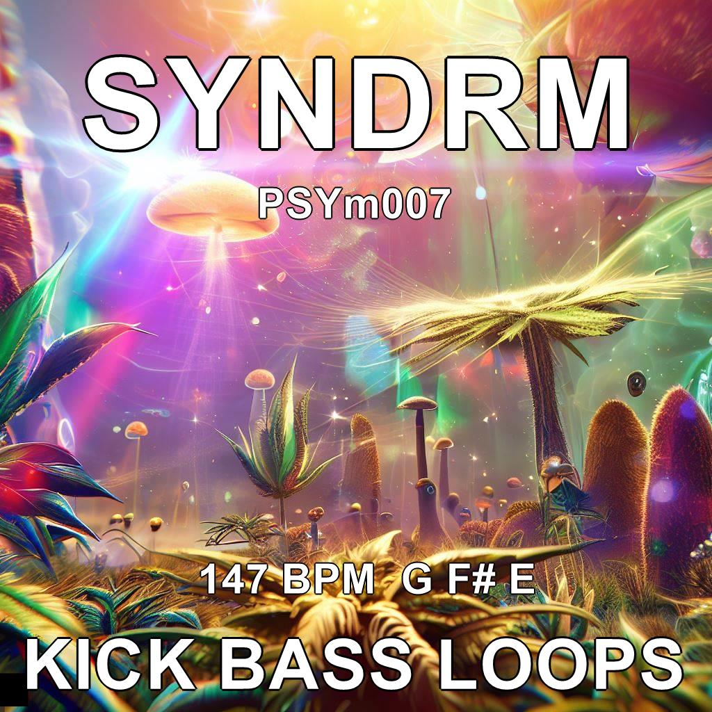 SYNDRM-PSYm007 KICK BASS LOOP Patterns – grooving Kicks + Rolling Bassline Sounds – Sample Pack for PsyTrance