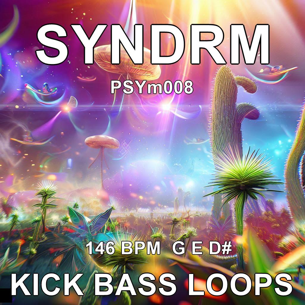SYNDRM-PSYm008 KICK BASS LOOP Patterns – grooving Kicks + Rolling Bassline Sounds – Sample Pack for PsyTrance